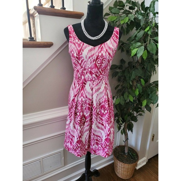 Perceptions Women's Pink Cotton Sleeveless Sweatheart Neck Knee Length Dress 12 - Picture 11 of 11